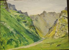 Stuckey : An oil on board of a ' Hillsid