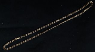A 9ct gold chain necklace with alternating large and small links marked 375. Weight 3.