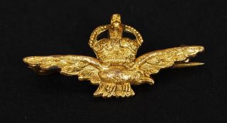 Early 20th century cameo brooch together with a yellow metal military  sweetheart brooch and an