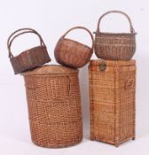 A collection of whicker items etc to include baskets, cases etc ( see illustrations ).