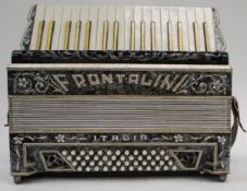 A Frontalini Italia accordion c1930s 'Frontalini' 48 bass piano accordion with diamanté decoration.
