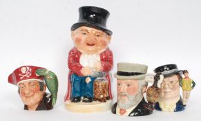 A collection of Royal Doulton character toby jugs of small proportions to include Long John Silver