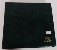Large green ring binder album containing a collection of Topographical Real Photographic Black &