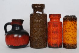 A collection of retro 1970's West German pottery to include Fat Lava example.
