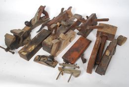 An excellent collection of vintage woodworking tools to include plough planes, block planes etc.