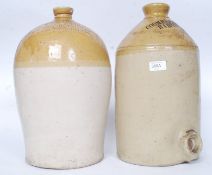Two antique stoneware flagons - both of local interest to include one for Radstock and the other