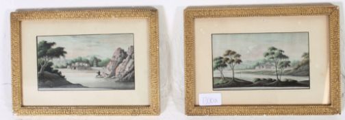 A pair of 19th century framed and glazed Chinese rice paper paintings set withing good gilt frames.