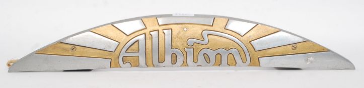 A  vintage automobile Albion truck hand cast chromed and enamel  decal by the Albion Motor Car