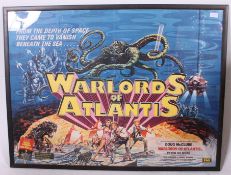 An original cinema advertising film poster for ' Warlords Of Atlantis ' 1979. British quad poster.
