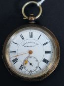 A silver hallmarked pocket watch by Lovejoy & Co of Wimbledon, London.