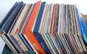 A collection of classical and show tunes vinyl LP records to include Hair, Mary Poppins, Oliver,