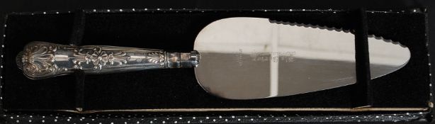A silver hallmarked handled Pie Server in original box,