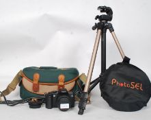 A Canon EOS 5000 SLR camera, within carry case,