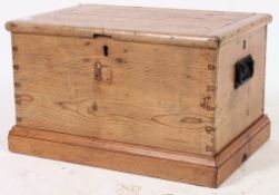 A good pine work box with fitted interior, drawer and with double locks.