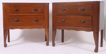A pair of mid century bedsides / chest of drawers each having a pair of straight drawers over