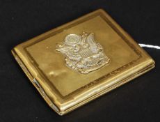 A German believed 2nd world war period soldiers cigarette case in brass with decorative embellished