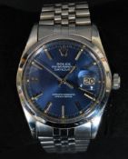 A Rolex 1970's Oyster Perpetual Datejust gentlemans chronometer wristwatch.