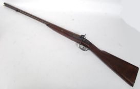 A 19th century percussion cap side by side shotgun by R. Chaplain.