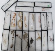 A collection of 22 ( approx ) costume jewellery necklaces in presentation boxes to include white