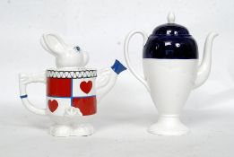 An Alice in Wonderland novelty tea pot ' White Rabbit ' by Wade along with another pot