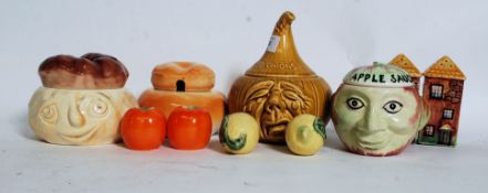 A collection of ceramic novelty lidded serving pots to include Bread sauce,