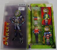 An original circa 1996 late 20th century original Swatch ' Strepp ' boxed wrist watch set - appears