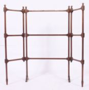 A good Victorian spindle folding towel rail, with turned knobs to top and tri-folding spindles.