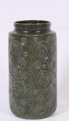 A large Fat Lava 1970's West German ceramic umbrella stand having concentric circle design with