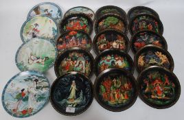 A collection of Japanese and Russian collector plates,