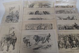 Twelve Victorian 19th century Punch or The London Charivari magazine illustrations
