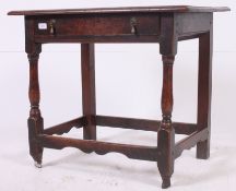 An 18th century provincial Georgian oak peg jointed lowboy writing table - side table desk.