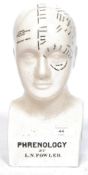 A ceramic Phrenology head stamped by L.N. Fowler, 337 Strand London.