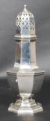 A large silver and heavy gauge silver hallmarked sugar sifter - castor.