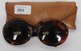 A pair of ladies 1950's Carl Zeiss faux tortoiseshell sunglasses with case.