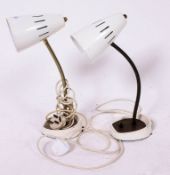 A pair of Pifco 971 gooseneck lamps, c1950's / 1960's. Both in white.