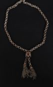 19th / 20TH Century silver chain link tassle pendant necklace