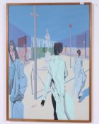 P. Copsey C1987. A Victorian Oil / Goache painting of surreal form being signed by the artist.