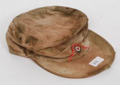 A believed 20th century German army cap in the manner  of Afrikakorp M40 Panzer Korp cap.