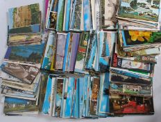 POSTCARDS; Shoe box of small size postcards - 1950s - mostly British views.