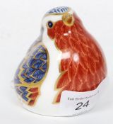 A Crown Derby ceramic figurine of a Robin complete with the gold stopper.