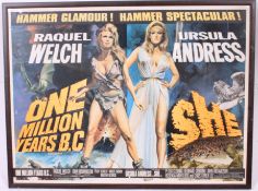 An original cinema advertising film poster for One Million Years B.C.