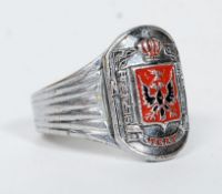 A Vintage FERT Cigar Band Ring WWII Italian Rule Albania Red Shield with 2 Head Eagle ( see