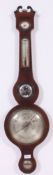 A good 19th century mahogany cased wheel barometer with Thermometer, and convex mirror,