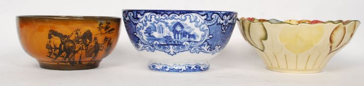 A collection of 3 ceramic bowls to include George Jones Abbey pattern bowl,