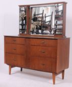 A 1950's oak veneer retro dressing table chest of drawers.