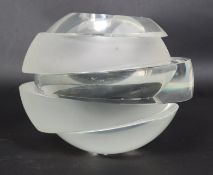 A stunning Rosenthal Studio-line blokglas sand blasted heavy glass abstract spherical vase .