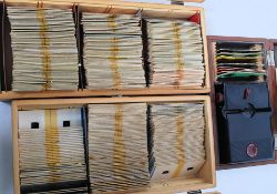 A collection of steregram 3D slides of vistas fromn around the world along with a cased 20th