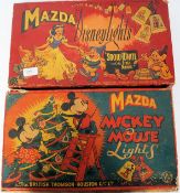 A vintage 1950's boxed set of original Mickey Mouse Christmas lights complete in the original box