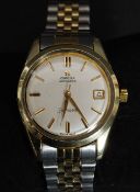 An Omega Seamaster Automatic 1950's gentlemans wristwatch  having white dial with gilt baton