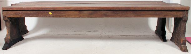 2 Victorian oak large refectory eclesiastical benches.